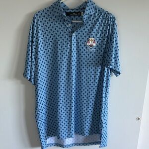 Blue Patterned Men's Polo Shirt